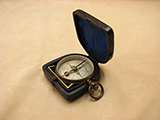 Victorian compass & clinometer with Geological Survey Scotland logo, in fitted case.